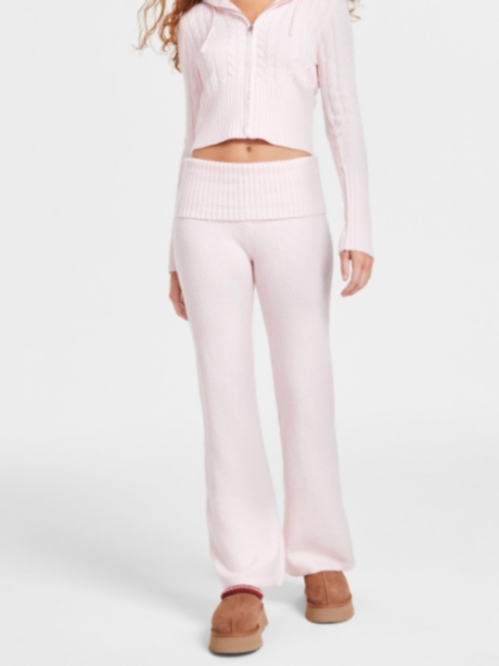 Madden Girl Juniors' Mossy Foldover-Waist Pants - Icy Pink SIZE XL NWT